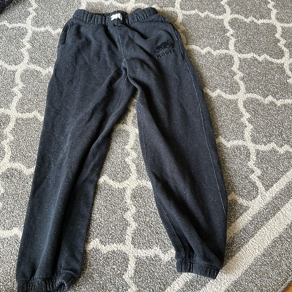 Black Boys Roots Kids Sweatpants, Size 12, Lightly Worn